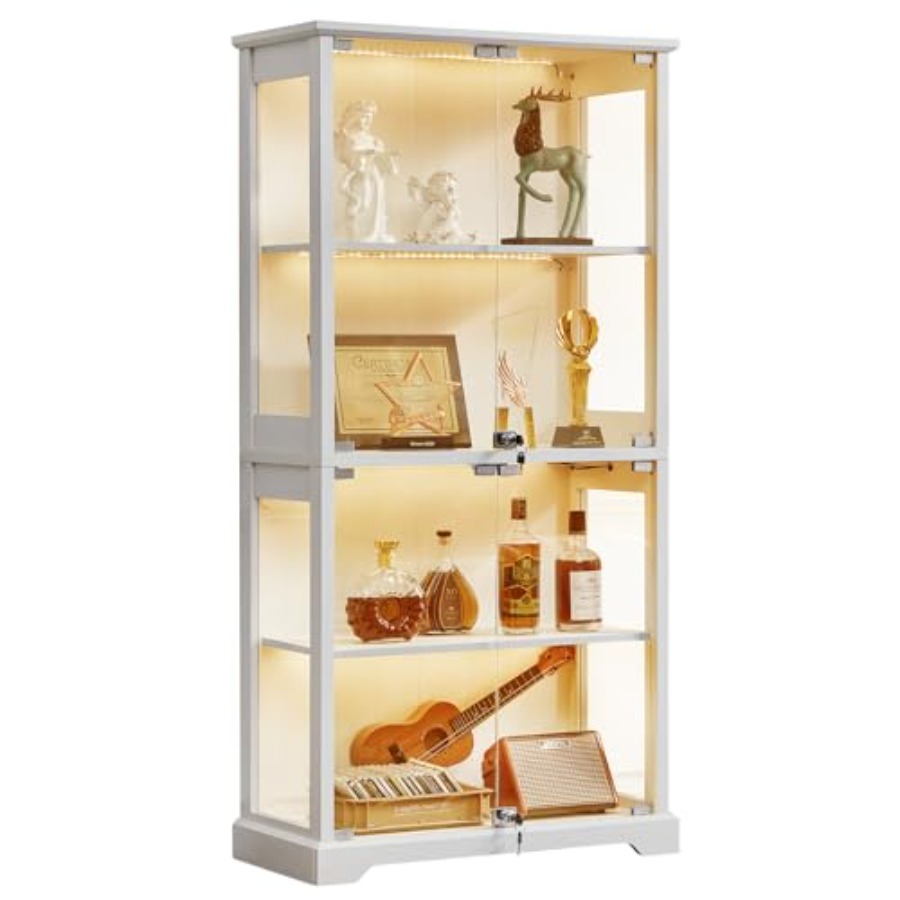 Glass Cabinet Display - خزانة عرض زجاجية بتصميم ريفي مع