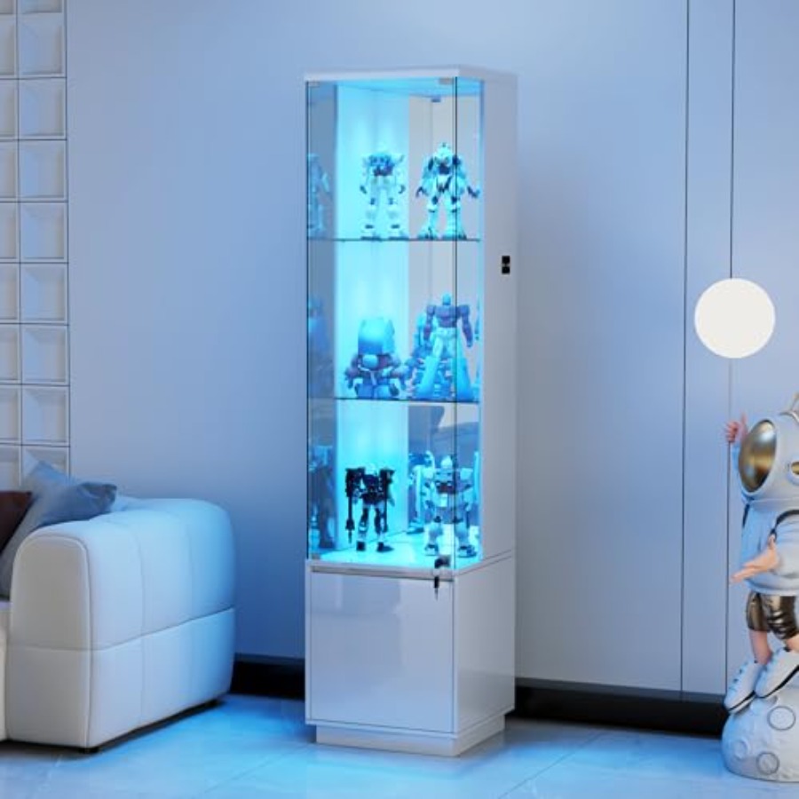 Glass Cabinet Display - خزانة عرض زاوية لغرفة المعيشة، مصنوعة