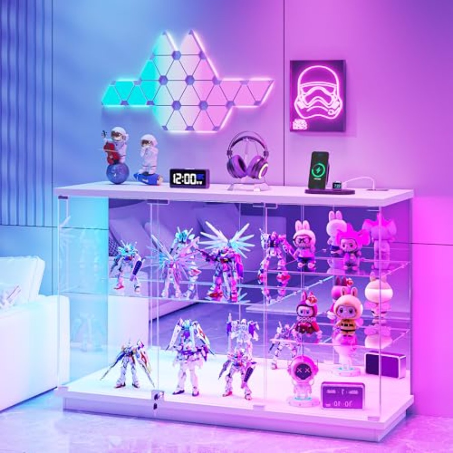 Glass Cabinet Display - خزانة عرض زجاجية بإضاءة RGB مع