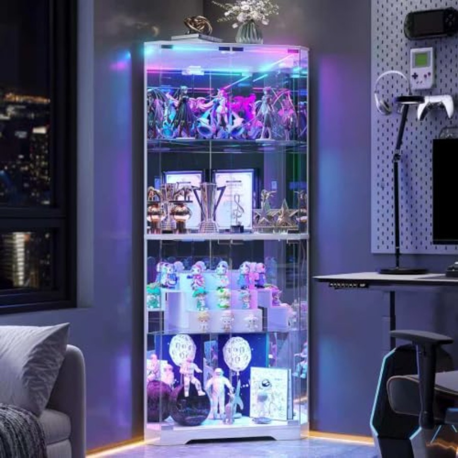 خزانة عرض زاوية بارتفاع 64.7 ب - مراجعة Glass Cabinet Display وسعره