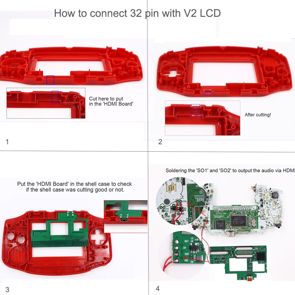 محول HDMI 32Pin 40Pin لجهاز GB - مراجعة Arcade Button Pcb وسعره