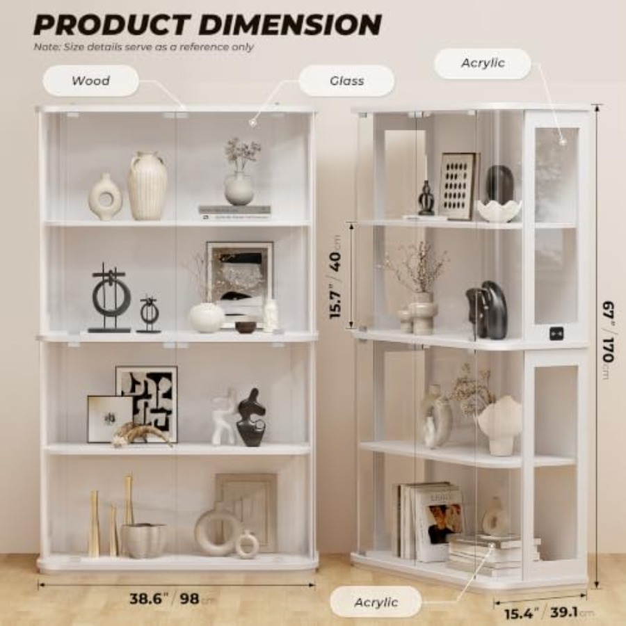خزانة عرض مستديرة للاستخدام في - مراجعة Glass Cabinet Display وسعره
