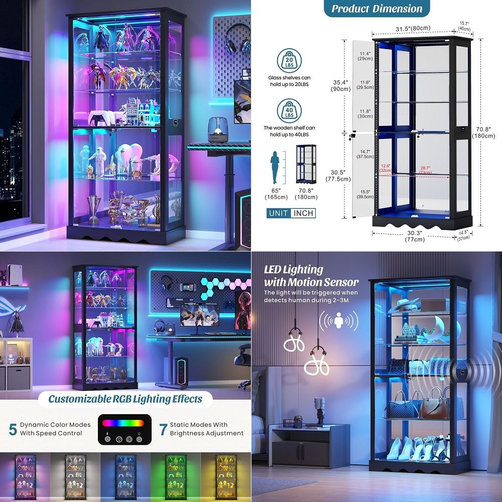 خزانة عرض زجاجية بـ 6 طبقات، خ - مراجعة Glass Cabinet Display وسعره
