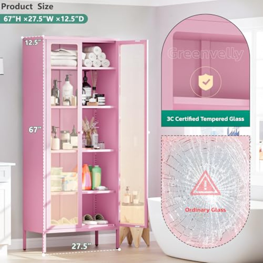 خزانة عرض زجاجية من 5 طبقات لل - مراجعة Glass Cabinet Display وسعره